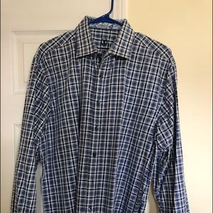 Bugachi Uomo casual/dress shirt - blue plaid - worn once - brand new condition.